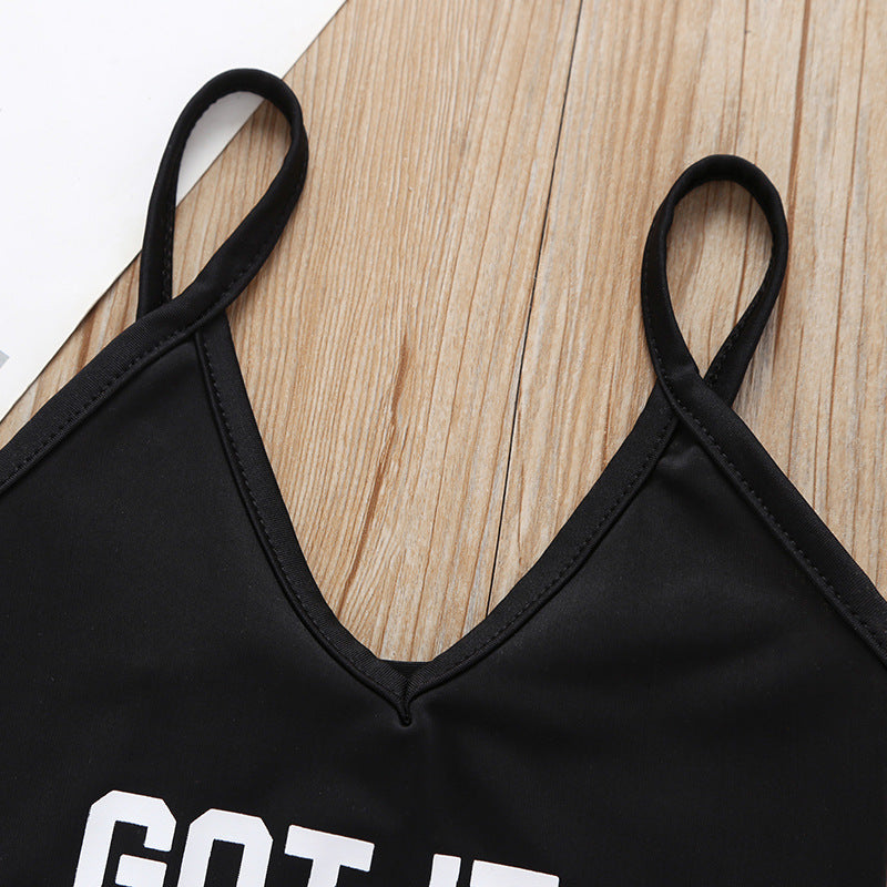 Traje de baño de poliéster dividido entre padres e hijos del alfabeto al por mayor